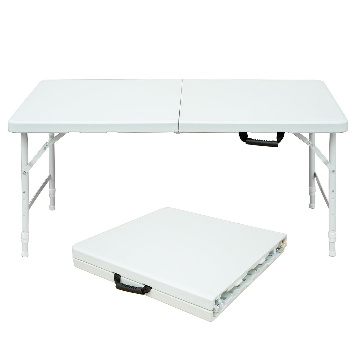 4ft Portable Folding Table Indoor&Outdoor Maximum Weight 135KG Foldable Table for Camping White W2031121893-djyc