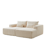 87" Oversized Sectional Lounge Chaise,No Assembly Required,Cloud Plush Loveseat with Reclining Sofa Bed,Fluffy Modern Sleeper Chair for Indoor Living Room Bedroom W834S00320-djyc