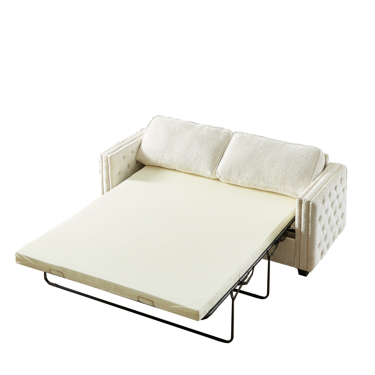 Convertible Sleeper Sofa with Memory Foam Mattress, 3-Seater Full Size Bed Couch for Living Rooms, Designed with Chenille Fabric W834S00280-djyc