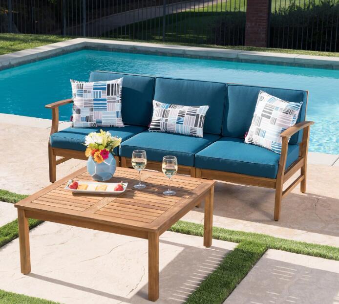 PERLA 3 SEATER SOFA AND TABLE SET, BLUE 58941.00L-M-RBLU-59098.00-djyc