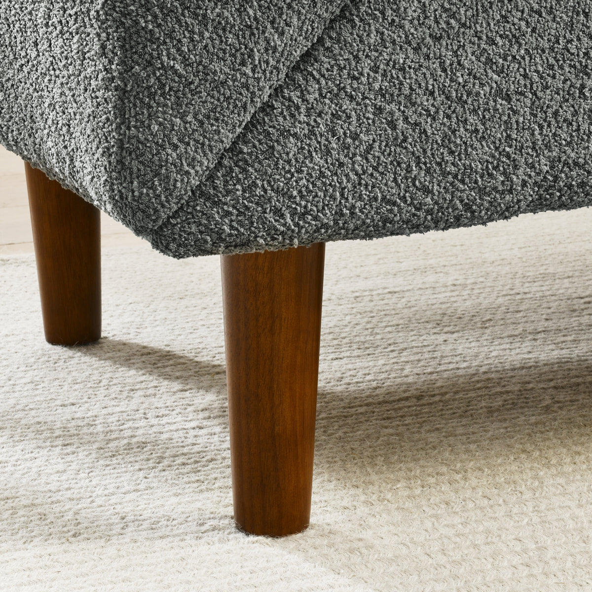 Convertible Futon Sofa Bed, Comfy Loveseat Sleeper Sofa with Adjustable Armrest, Strengthen Wood, Thick Padded Cushion, Small 2 Seater Couch for Living Room, Bedroom, Grey W487P180468-djyc