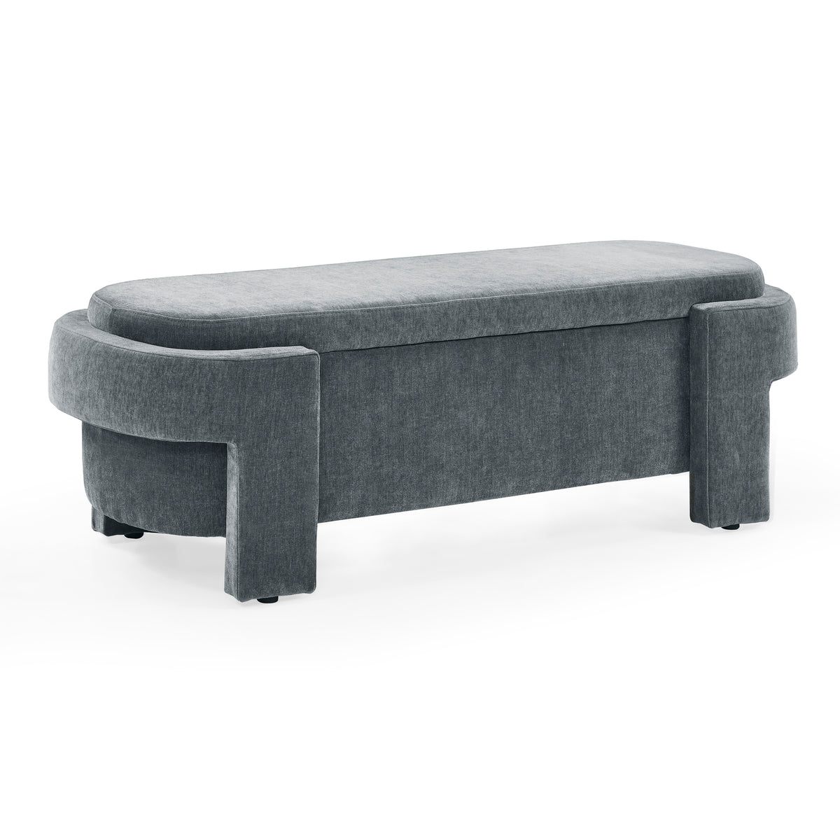Chenille Upholstered Bench with Large Storage Space for the Living Room, Entryway and Bedroom,Grey,( 51.5''x20.5''x17'' ) W48790041-djyc