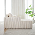 62.5-Inch Corduroy Sponge Sofa Lounge Chair,No Assembly Required,Fluffy Modern Sleeper Chair for Indoor Living Room Bedroom W834P206038-djyc