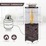 Good Design Faux Stone Texture Tempered Glass Outdoor Propane Gas Fire Heater W2029P164027-djyc
