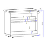 Rolling Kitchen Island with Storage, Two-sided Kitchen island Cart on Wheels with RubberWood Top,Wine and Spice Rack, Large Kitchen Cart with 2 Drawers, 3 Open Compartments, White WF318964AAW-djyc