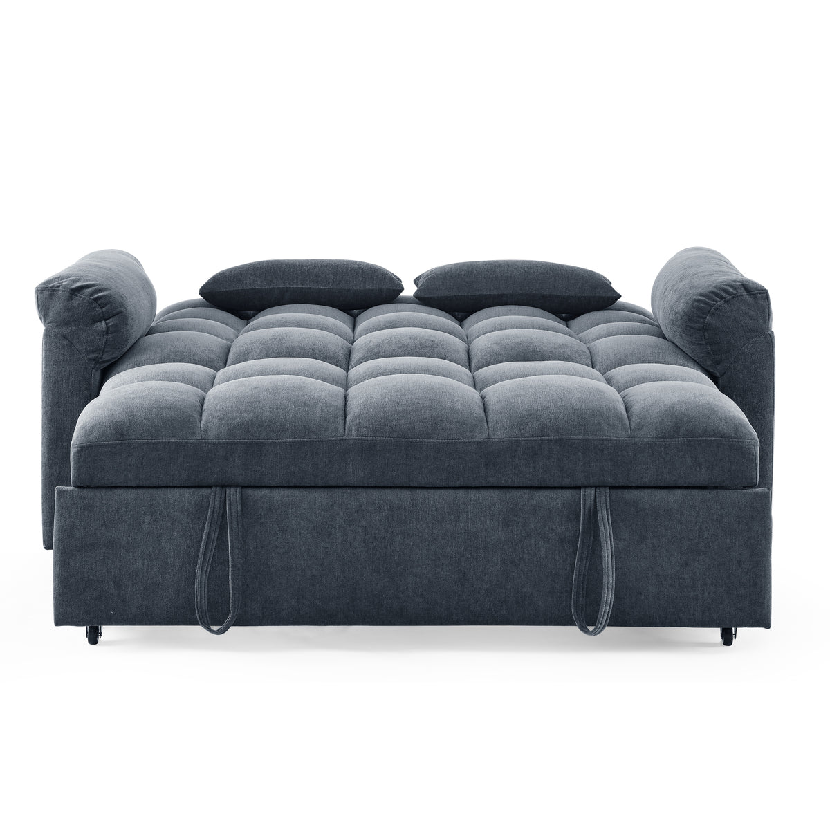 Loveseats Sofa Bed with Pull-out Bed,Adjsutable Back,Blue+ Grey W487109971-djyc