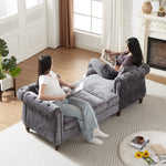 81-inch Chenille Face-to-face Chaise Lounge with Two Pillows,Nailhead trim,Button Tufted Design and Rolled Arms for Lounge, Living room and Office W834S00316-djyc