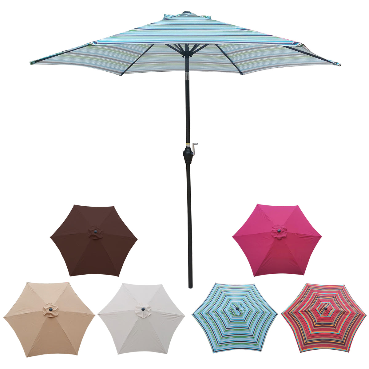 Waterproof Patio Umbrella – Durable, Fade-Resistant & Easy Tilt Crank W65632235-djyc