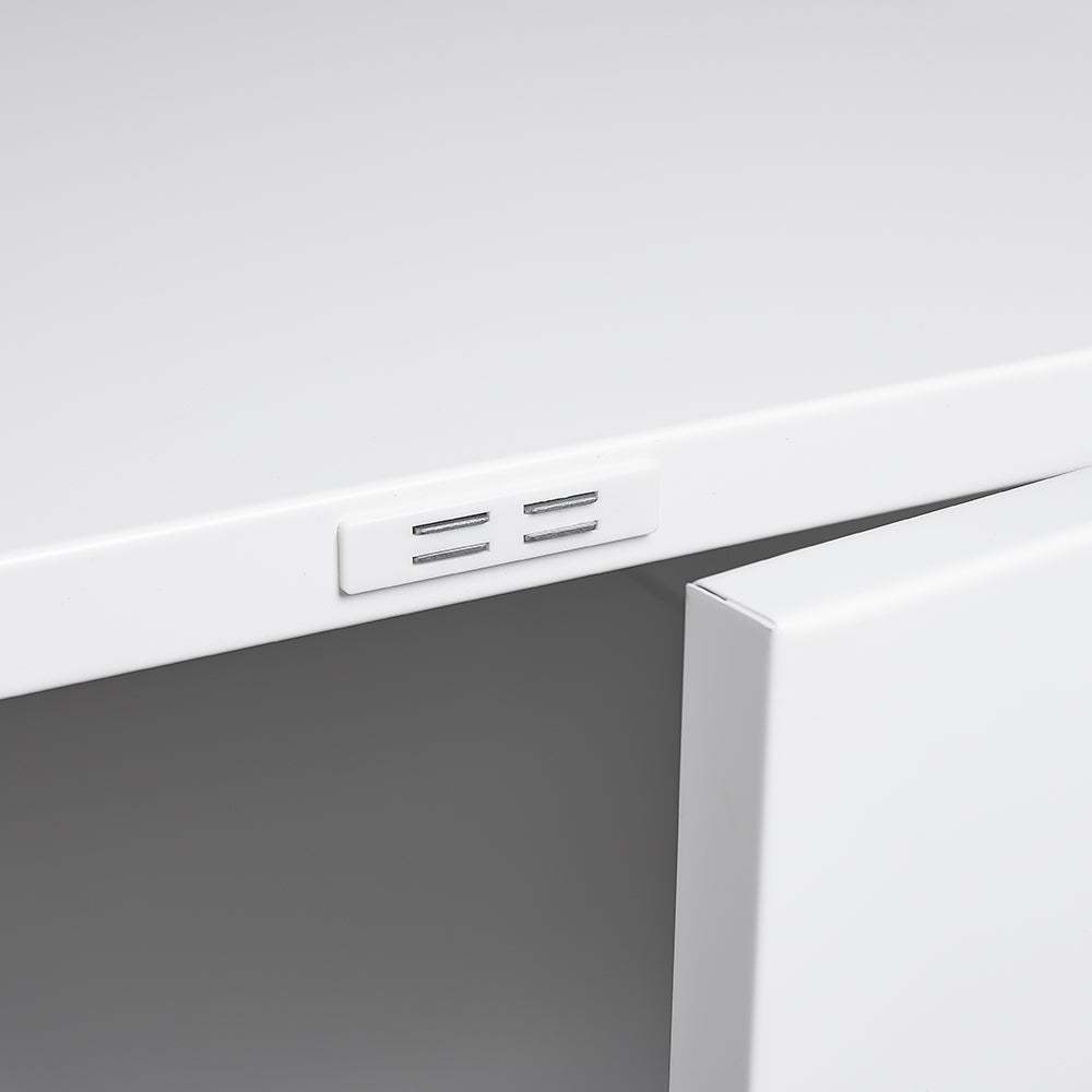 Metal Printer Stand with Storage Mobile Printer Tables for Small Spaces with Door Adjustable Shelf File Cabinet on Wheels for Home Office (White) W1247110443-djyc