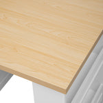 K&K 82.7 inch Kitchen Island with Extendable Dining Table for 4-6 Person,Two-tone Kitchen Table with Double-sized Storage, Power Outlet, Kitchen island with Storage 2 Drawers 2 Side Open Shelves,White N707S000010W-djyc