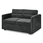 Loveseats Sofa Bed with Pull-out Bed,Adjsutable Back and Two Arm Pocket,Black (54.5"x33"x31.5") W48766865-djyc