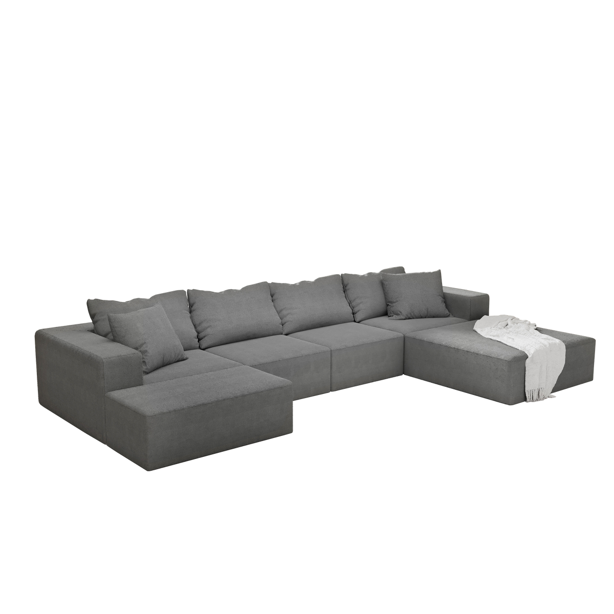 Modern Upholstered Sectional Sofa Couch Set,Modular 132" L Shaped Sectional Living Room Sofa Set With 6 Pillows,Free Combination Sofa Couch for Living Room,Bedroom W834S00312-djyc