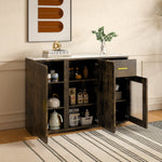 Modern Wood Accent Buffet Cabinet with Storage Doors: A Versatile Free-Standing Sideboard Perfect for Bedroom, Living Room, Kitchen, or Hallway W1278S00030-djyc