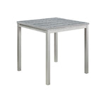 5 Piece Counter Height Table Set, Wooden Kitchen Table Set with Square Table and 4 Upholstered Chairs, Counter Height Dining Table with Crystal Decoration and Chair Set, Silver grey W1998S00039-djyc