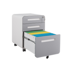 3 Drawer Mobile File Cabinet Under Desk Office,Simple Style Versatile Storage Cabinet for Legal/Letter/A4 Files, 5 Wheel Design Anti-Tilting Cold Rolled Steel Waterproof Moisture-Proof Black W1247P145909-djyc