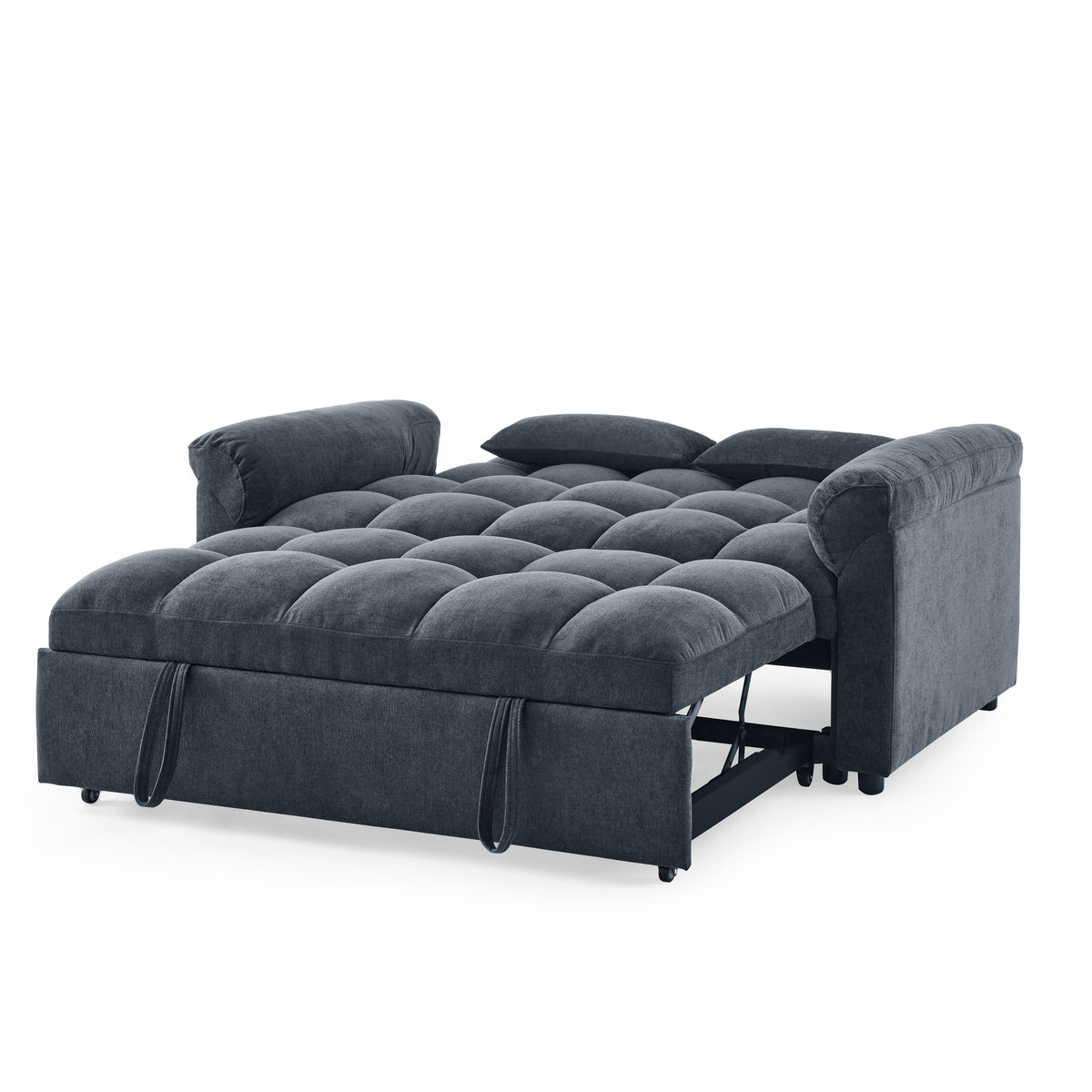 Loveseats Sofa Bed with Pull-out Bed,Adjsutable Back,Blue+ Grey W487109971-djyc