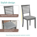 5 Piece Modern Dining Set, Rectangular Wooden Dining Table with 4 Upholstered Chairs for Kitchen, Dining Room, Gray W1998S00013-djyc
