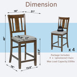 Dining Room Furniture Counter Height Chairs Setfor 4, Kitchen Chair with Padded Seat, Walnut W1998126394-djyc