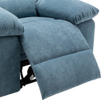 Power Recliner Chair with Adjustable Massage Function, Velvet Electric Power Chair for Elderly with One Side Pockets, Recliner Chair with Heating System for Living Room,Blue W1998120243-djyc