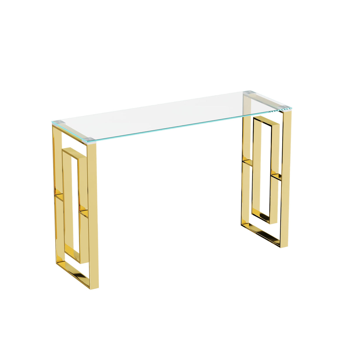 Console Table Stainless Steel Glass,Meal side table Golden Clearbs-02 W1727P195276-djyc