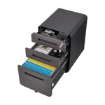 3 Drawer Mobile File Cabinet Under Desk Office,Simple Style Versatile Storage Cabinet for Legal/Letter/A4 Files, 5 Wheel Design Anti-Tilting Cold Rolled Steel Waterproof Moisture-Proof Black W1247P145907-djyc