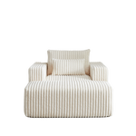 62.5-Inch Corduroy Sponge Sofa Lounge Chair with Removable footrest,No Assembly Required,Fluffy Modern Sleeper Chair for Indoor Living Room Bedroom W834P206050-djyc