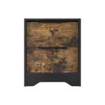 Black Wooden Nightstand with Two Drawers for Bedrooms and Other Places. W328127497-djyc