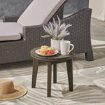 Outdoor 16' Acacia Wood Side Table, Gray Finish 62266.00GRY-djyc
