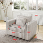 44.9" Rabbit Plush Modular Sofa Single - Highly Comfortable, Stylish & Functional for Bedroom & Living Room, Light gray W1767S00005-djyc