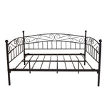 Metal Daybed Frame Multifunctional Mattress Foundation/Bed Sofa with Headboard, Twin, Black W840100846-djyc
