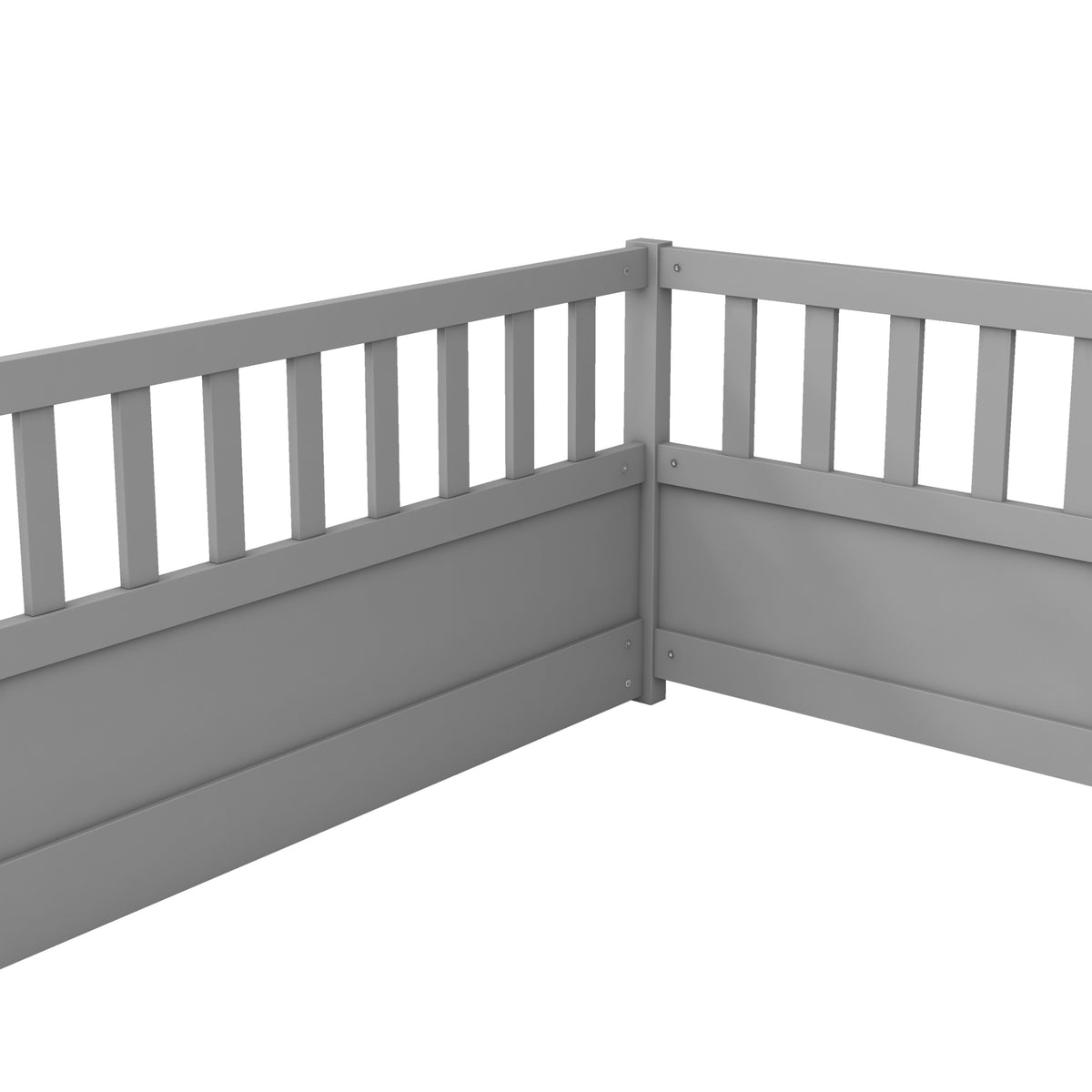 Full sizeFloor bed, integral construction with super high security barrier, door, children's floor bed frame, Montessori wooden children's floor bed,Grey W1858P164934-djyc