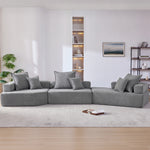 Oversized Modular Sectional Sofa,Luxury Boucle Floor Couch Set,Convertible Compressed Couch,Spacious Foam-Filled Sofa for Living Room,3 PC Free Combination,2 Colors N723S0293E-djyc