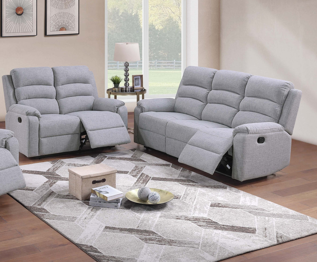Modern 2pc Living Room Set 1x Sofa 1x Loveseat Padded Armrest And Backrest Vertical Tufting Sincere Bone Finish Primary Living Room Furniture-B011S02379
