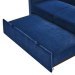 Loveseats Sofa Bed with Pull-out Bed,Adjsutable Back and Two Arm Pocket,Blue (54.5"x33"x31.5") W48766864-djyc