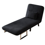 31.5″ Convertible Chair Bed, Tri-Fold Sofa Bed with Adjustable Backrest & Pillow, Leisure Chaise Lounge Couch with Sturdy Steel Frame for Home & Office, Comfortable Sleeper Chair black W1767P220577-djyc