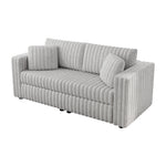 75.6" Soft Rabbit Plush Modular 2-person Sofa - Highly Comfortable with Distinctive Design. Perfect for Bedroom & Living Room. Light gray. Modern & Plush Furniture Choice. W1767S00007-djyc