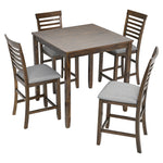 Wooden Dining Square Table, Kitchen Table for Small Space, 4 Person Counter Height Table, WalnutONLY THE TABLE W1998126372-djyc