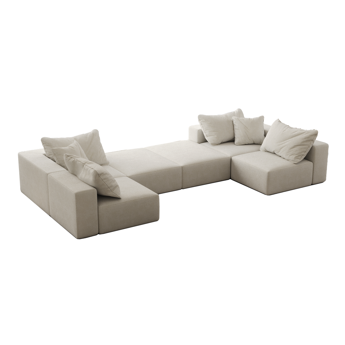 Oversized sponge cloud sofa,Modern Upholstered Sectional Sofa Couch Set,Modular 162" L Shaped Sectional Living Room Sofa Set With 6 Pillows,Free Combination Sofa Couch for Living Room,Bedroom W834S00324-djyc