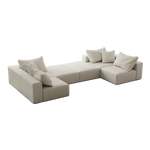 Oversized sponge cloud sofa,Modern Upholstered Sectional Sofa Couch Set,Modular 162" L Shaped Sectional Living Room Sofa Set With 6 Pillows,Free Combination Sofa Couch for Living Room,Bedroom W834S00324-djyc