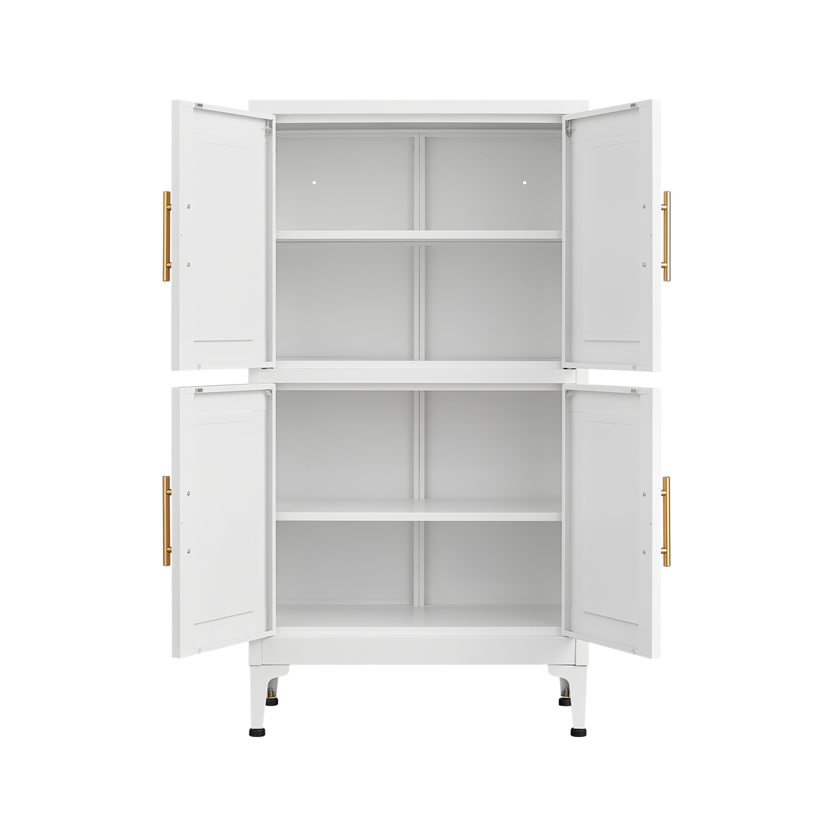 White Metal Kitchen Storage Cabinet, Kitchen Pantry Storage Cabinet with Doors and Shelves, Storage Cabinet with Adjustable Leveling Foot for Kitchen, Living Room and Dining Room W W328P194192-djyc