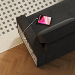 85.8" Pull Out Sleeper Sofa L-Shaped Couch Convertible Sofa Bed with Storage Chaise And Storage Racks,With USB Port And T-pyce Port W834S00265-djyc