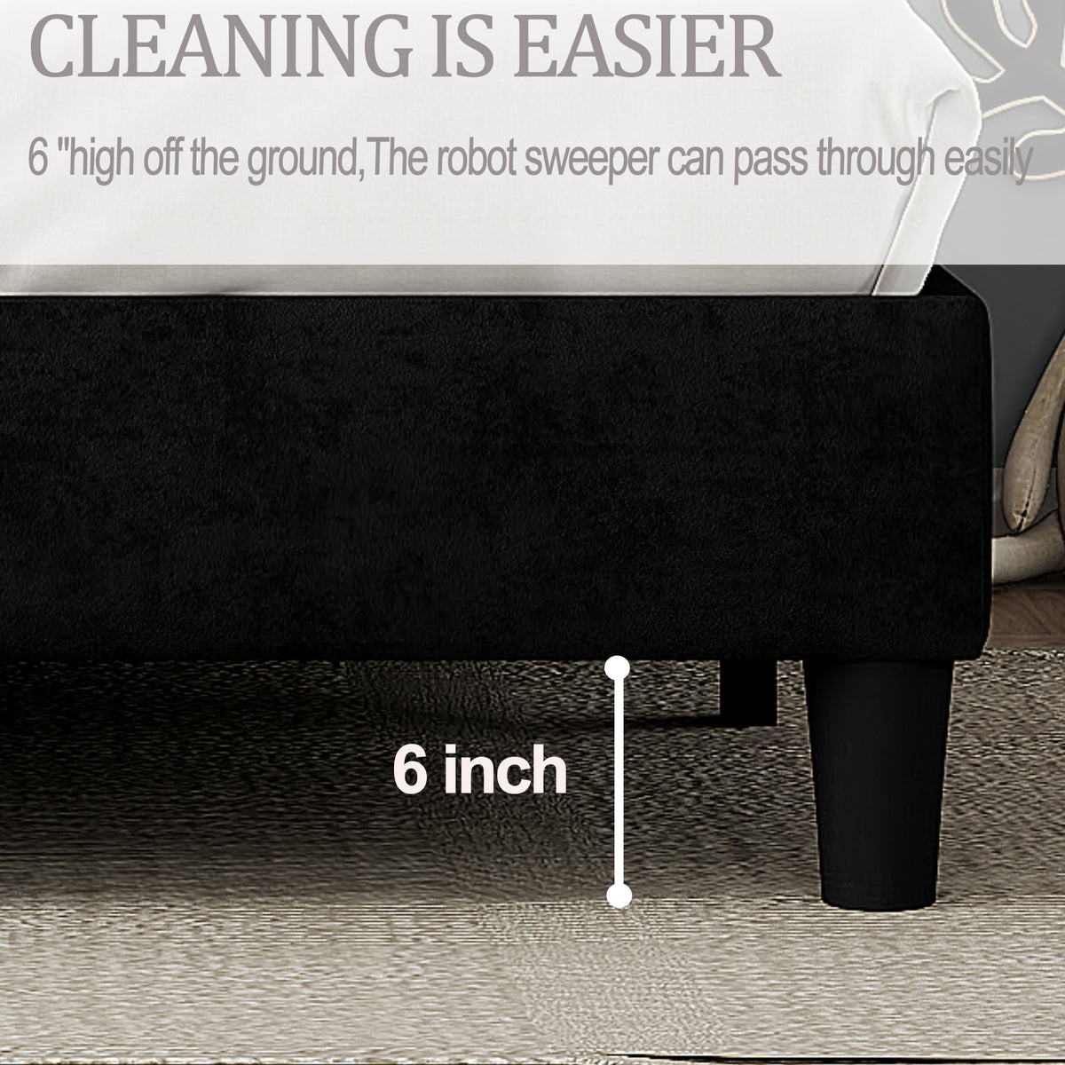 King Bed Frame with Headboard,Sturdy Platform Bed with Wooden Slats Support,No Box Spring,Mattress Foundation,Easy AssemblyDark grey W1793140487-djyc