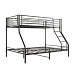 Heavy Duty Twin-Over-Full Metal Bunk Bed, Easy Assembly with Enhanced Upper-Level Guardrail, Black W84056876-djyc