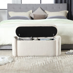 House Hold Storage Ottoman,Bedroom End Bench,Upholstered Fabric Storage Ottoman with Safety Hinge, Entryway Padded Footstool, Ottoman Bench for Living Room & Bedroom (Beige) W1588P194714-djyc
