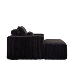 62.5-Inch Corduroy Sponge Sofa Lounge Chair with Removable footrest,No Assembly Required,Fluffy Modern Sleeper Chair for Indoor Living Room Bedroom W834P206048-djyc