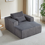 62.5-Inch Corduroy Sponge Sofa Lounge Chair,No Assembly Required,Fluffy Modern Sleeper Chair for Indoor Living Room Bedroom W834P206041-djyc