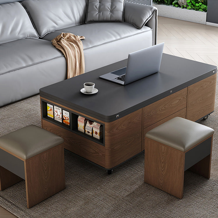 Modern Faux Leather Tea Table - Black, Light Brown, Natural, and White Finishes fajf-957