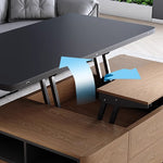 Modern Faux Leather Tea Table - Black, Light Brown, Natural, and White Finishes fajf-957