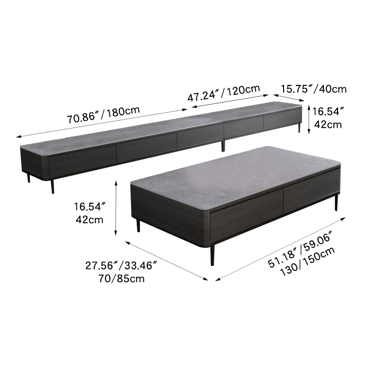 Stylish Tea Table with COLOR Sintered Stone & Pine Multi-Layer Board faml-303