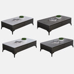 Stylish Pine Multi-Layer Board Tea Table with Modern Sintered Stone Surface faml-305